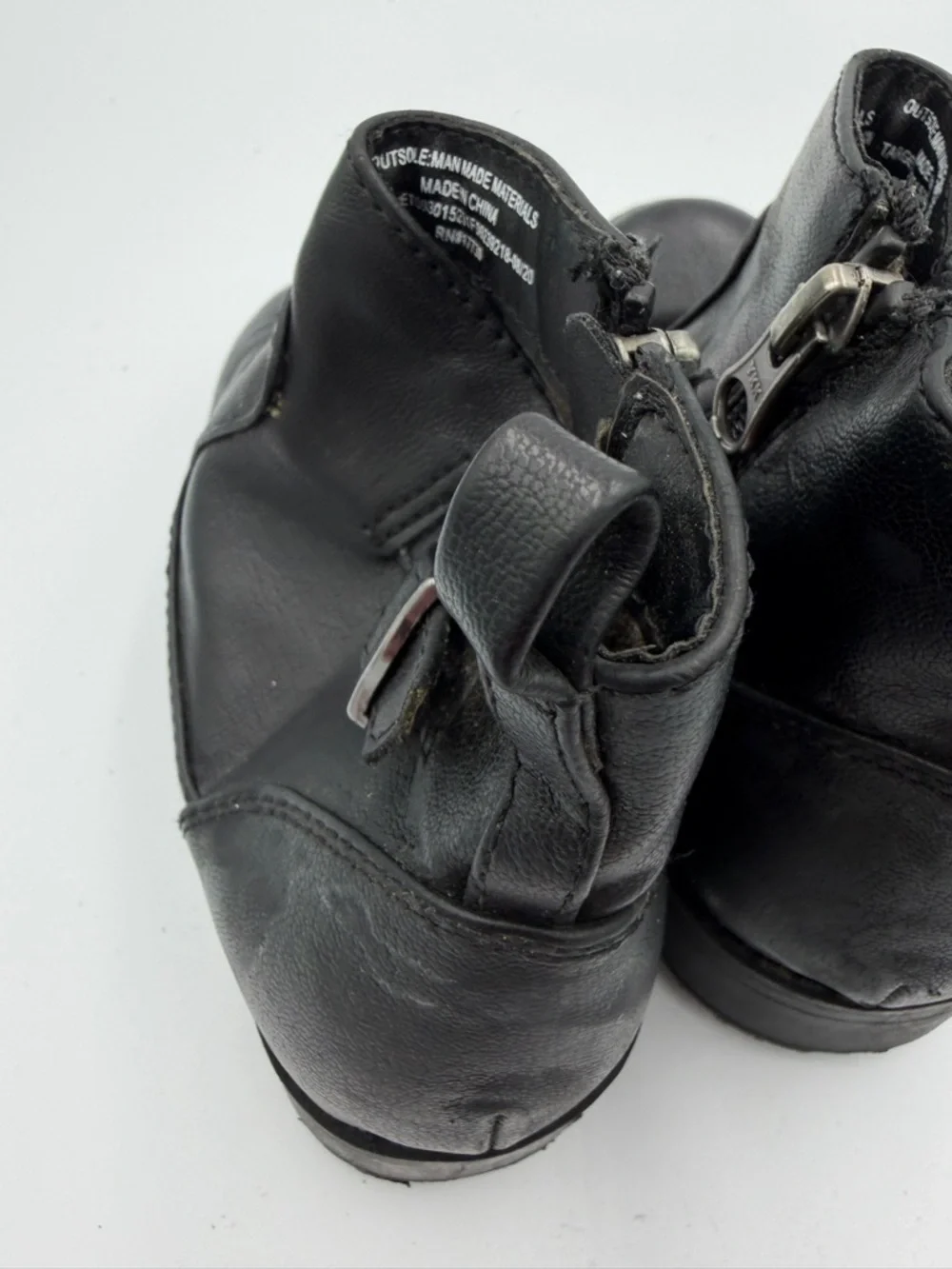 Cat & Jack Toddler Girls 10 Black Kids Ankle Zip Up Boots with Buckle Shoe